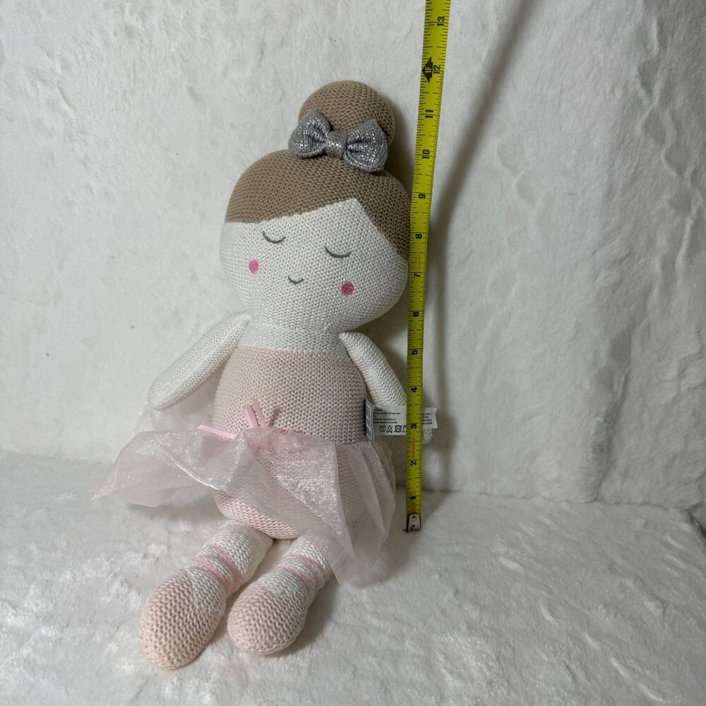 Living Textiles Australia Emma Ballerina Knitted Plush Toy Rattle Doll - Picture 5 of 5